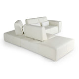 LaMod Italia Hollywood Italian White Leather Left-Facing Chaise Sectional Sofa – Modern Luxury Seating