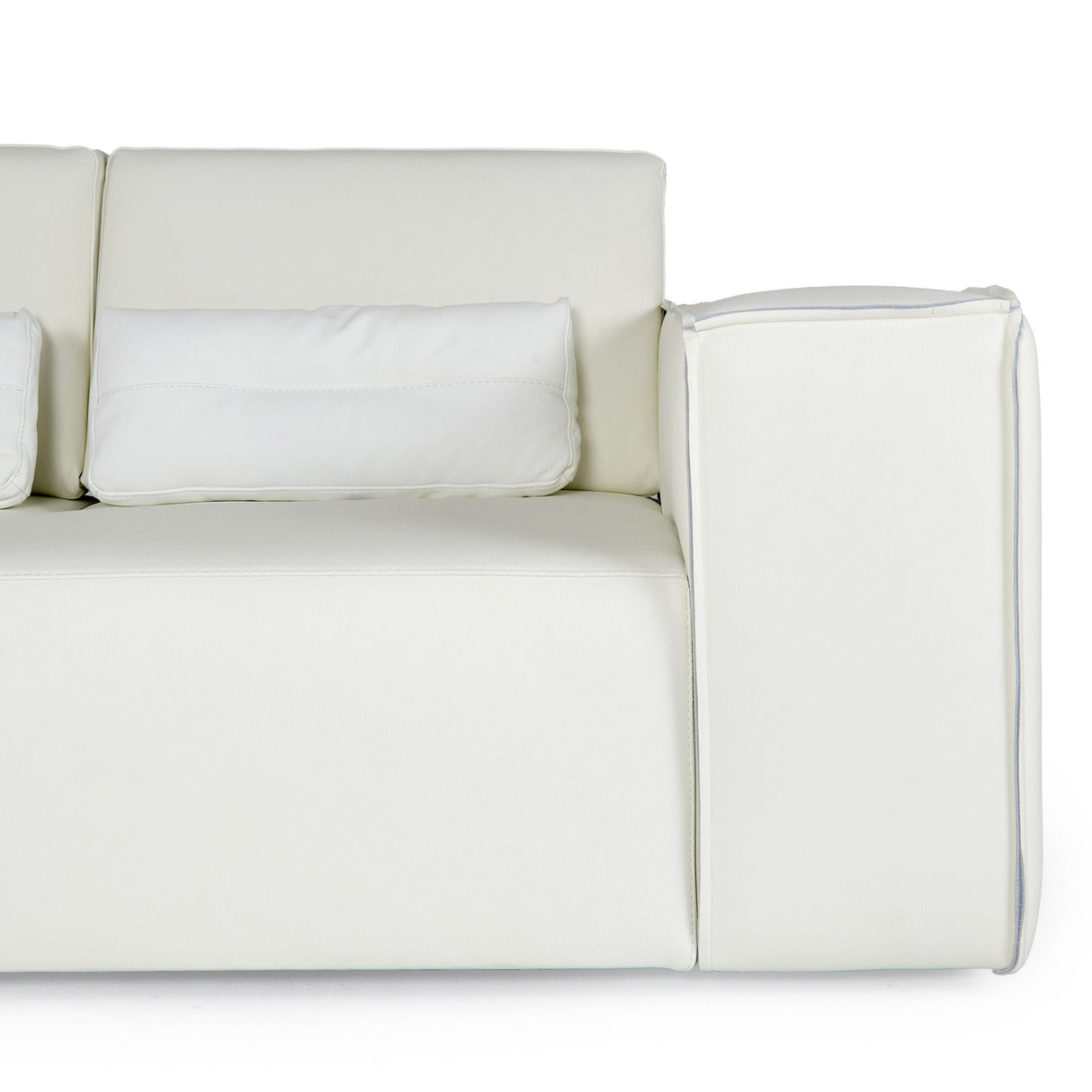 LaMod Italia Hollywood Italian White Leather Left-Facing Chaise Sectional Sofa – Modern Luxury Seating