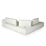 LaMod Italia Hollywood Italian White Leather Left-Facing Chaise Sectional Sofa – Modern Luxury Seating