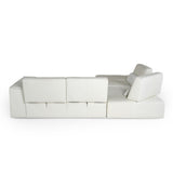 LaMod Italia Hollywood Italian White Leather Left-Facing Chaise Sectional Sofa – Modern Luxury Seating