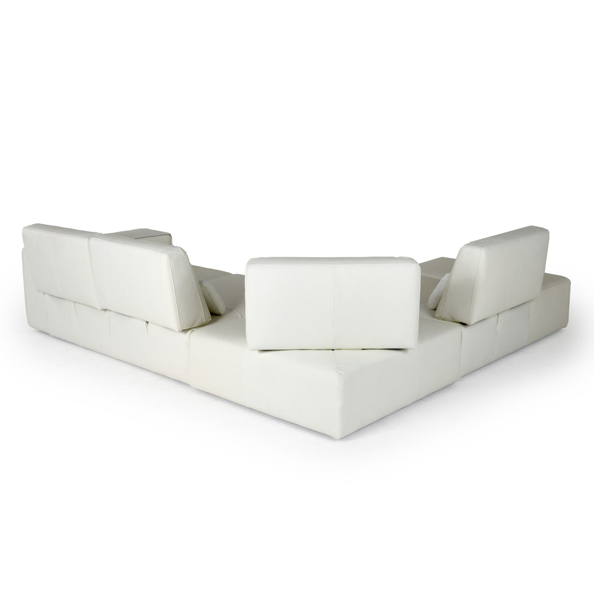 LaMod Italia Hollywood Italian White Leather Left-Facing Chaise Sectional Sofa – Modern Luxury Seating - Home Elegance USA