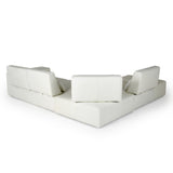 LaMod Italia Hollywood Italian White Leather Left-Facing Chaise Sectional Sofa – Modern Luxury Seating