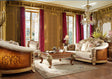 HD-821 Living Room Set in Rich Brown & Gold - Traditional | Homey Design