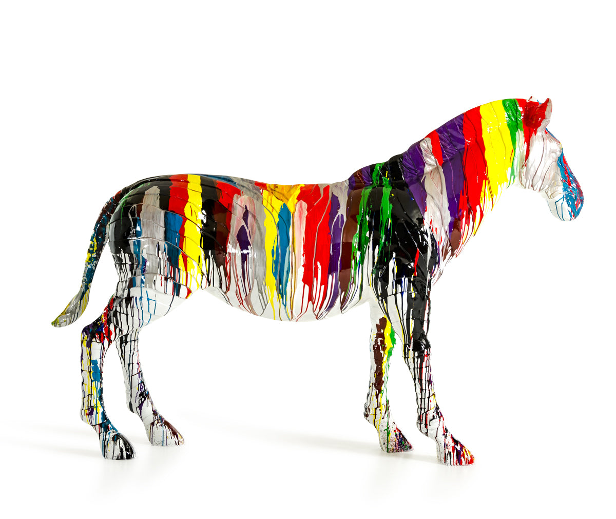 Large Rainbow Zebra Sculpture - View Image 1