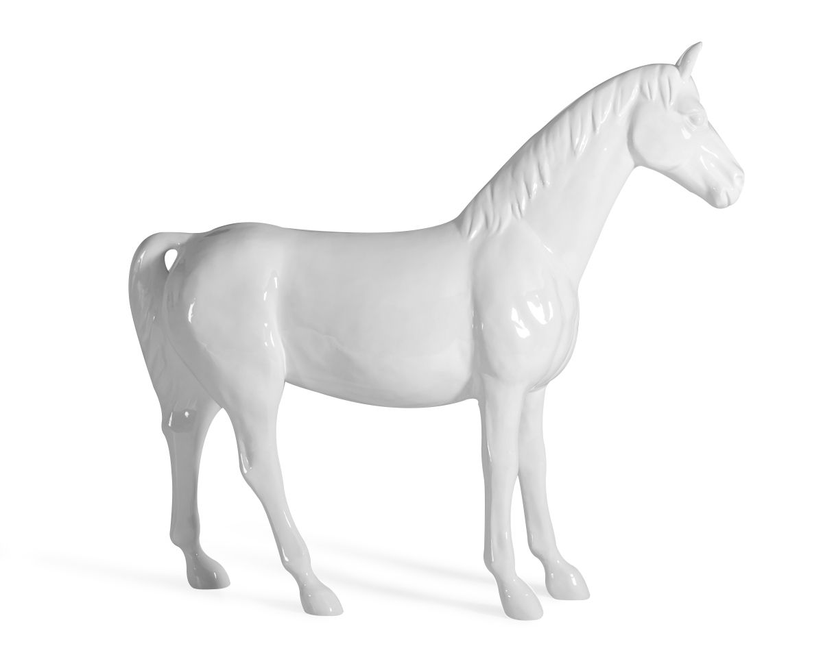White Full Size Horse Sculpture