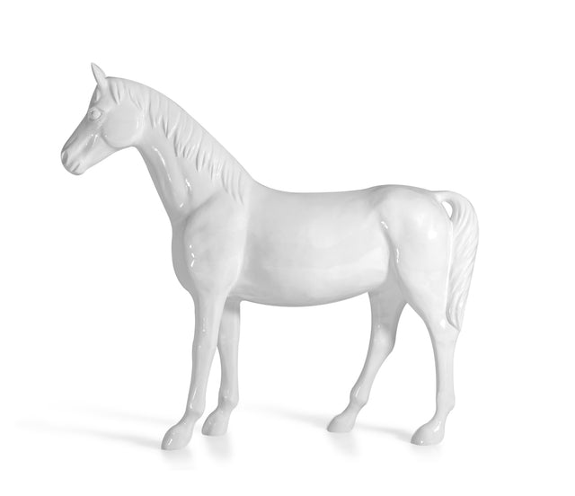 White Full Size Horse Sculpture - View Image 1