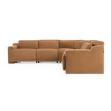 Horton - Modern Brown Fabric Sectional Sofa w/ 3 Recliners - View Image 1