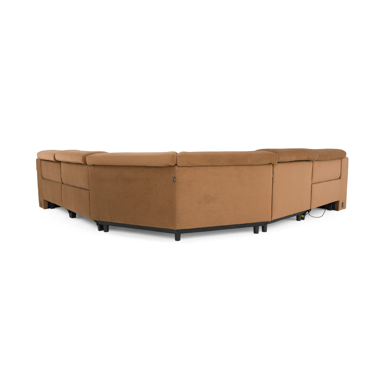 Horton - Modern Brown Fabric Sectional Sofa w/ 3 Recliners - View Image 1