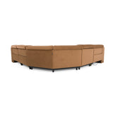 Horton - Modern Brown Fabric Sectional Sofa w/ 3 Recliners - View Image 1