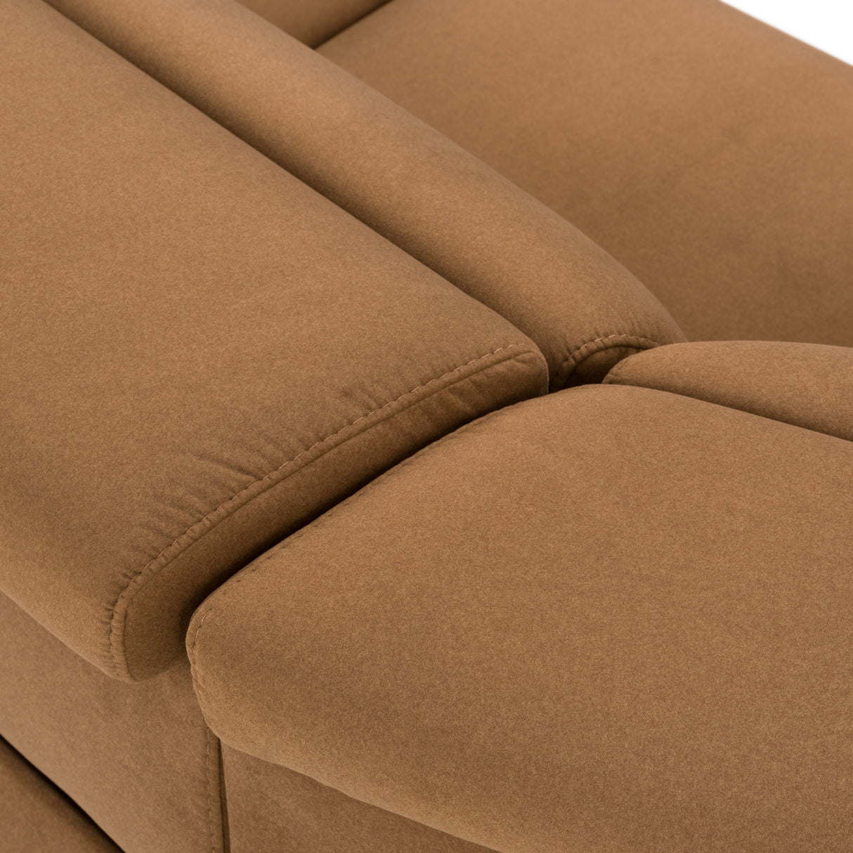 Horton - Modern Brown Fabric Sectional Sofa w/ 3 Recliners - View Image 1