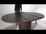 Miami - Modern Brown Round Dining Table with Extension - View Image 1