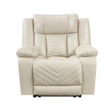 Homelegance Huron Beige Power Reclining Chair – Front View