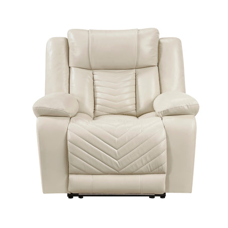 Homelegance Huron Beige Power Reclining Chair – Front View