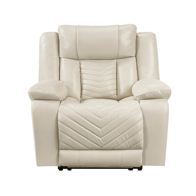 Homelegance Huron Beige Power Reclining Chair – Front View