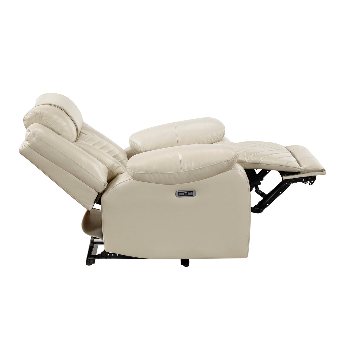 Homelegance Huron Beige Power Reclining Chair – side fully open View