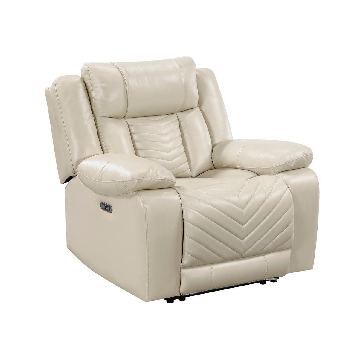 Homelegance Huron Beige Power Reclining Chair – angle View