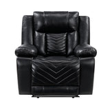 Homelegance Huron Power Reclining Chair in Black Faux Leather