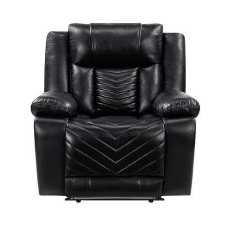 Homelegance Huron Power Reclining Chair in Black Faux Leather