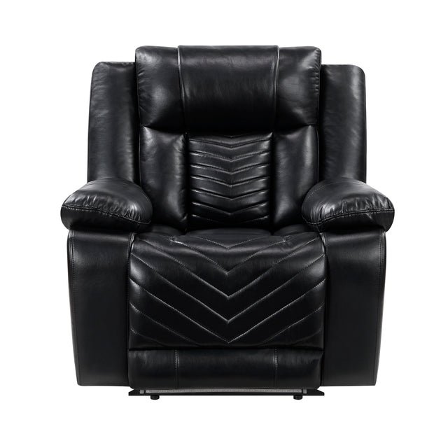 Homelegance Huron Power Reclining Chair in Black Faux Leather