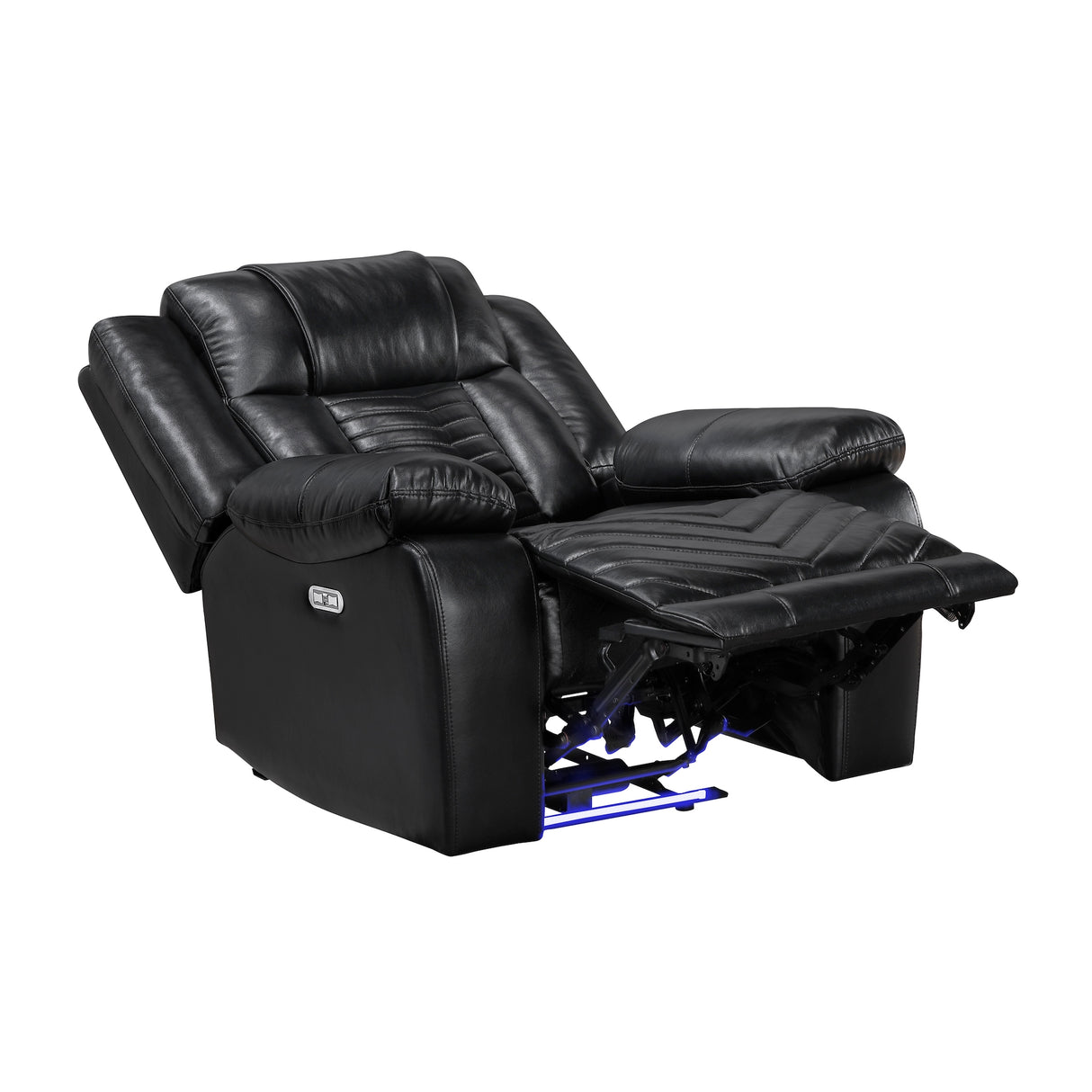 Modern Black Power Recliner with One-Touch Control and USB Port