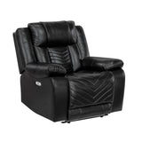 Luxury Power Reclining Chair with LED Base Lighting and 300 lb Capacity