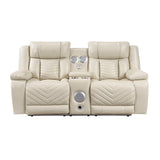 Homelegance Huron Beige Power Reclining Loveseat – Front View