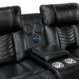 Luxury Power Double Reclining Loveseat with Console and Speakers