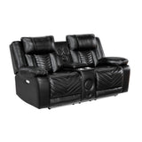 Homelegance Huron Collection Power Loveseat with Center Console