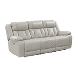 8457GRY-3PW Gray Power Reclining Sofa – Angle View