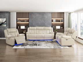 Huron Beige Power Reclining 3-piece living room set 8457BEG*3PW homelegance