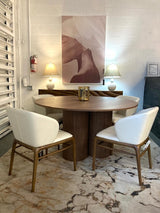 Depew - Mid-Century Modern Walnut Round Dining Table - View Image 1