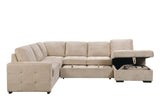 123" Oversized Sectional Sofa with Storage Chaise, U Shaped Sectional Couch with 4 Throw Pillows for Large Space Dorm Apartment. Beige - W1417S00005 - image - 4