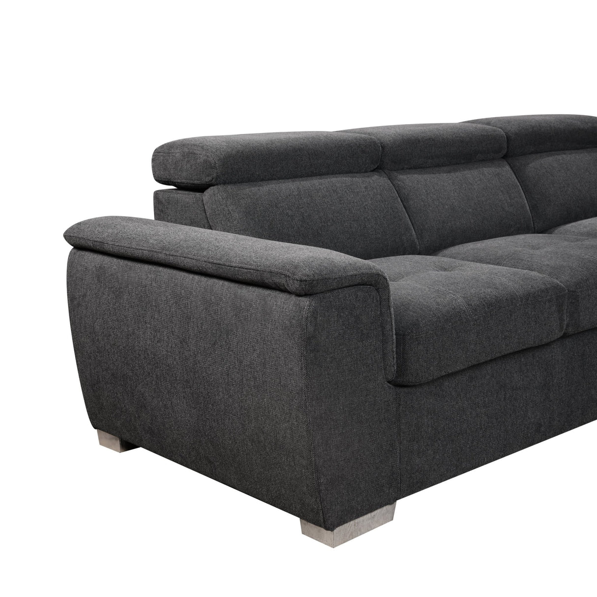 125" Modern U Shaped 7 - seat Sectional Sofa Couch with Adjustable Headrest, Sofa Bed with Storage Chaise - Pull Out Couch Bed for Living Room ,Dark Gray - W1417S00012 - image - 8