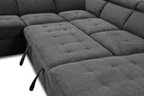 125" Modern U Shaped 7 - seat Sectional Sofa Couch with Adjustable Headrest, Sofa Bed with Storage Chaise - Pull Out Couch Bed for Living Room ,Dark Gray - W1417S00012 - image - 10