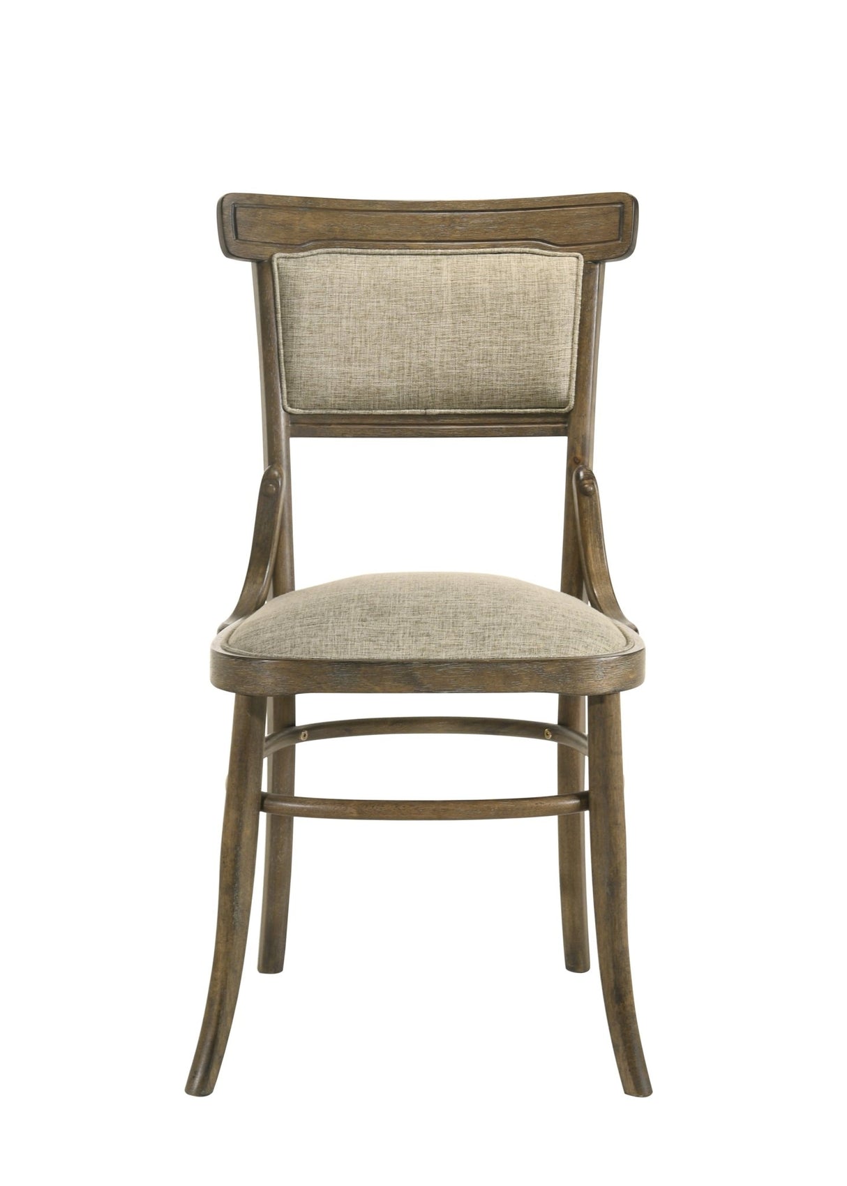 Bistro Vintage Walnut 9 Piece Dining Table with Extension Leaf and Off White Fabric Dining Chairs | Home Elegance USA