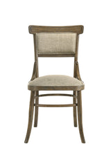 Bistro Vintage Walnut 9 Piece Dining Table with Extension Leaf and Off White Fabric Dining Chairs | Home Elegance USA
