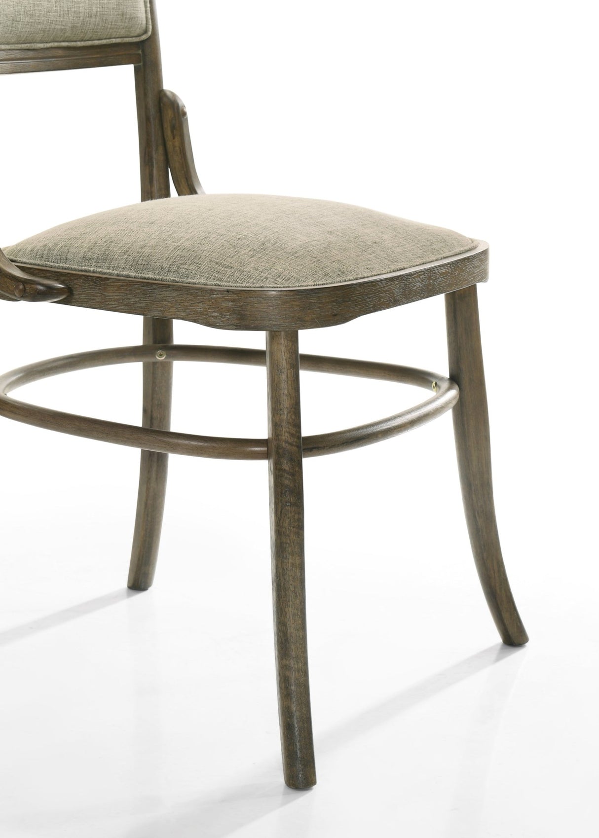 Bistro Vintage Walnut 9 Piece Dining Table with Extension Leaf and Off White Fabric Dining Chairs | Home Elegance USA