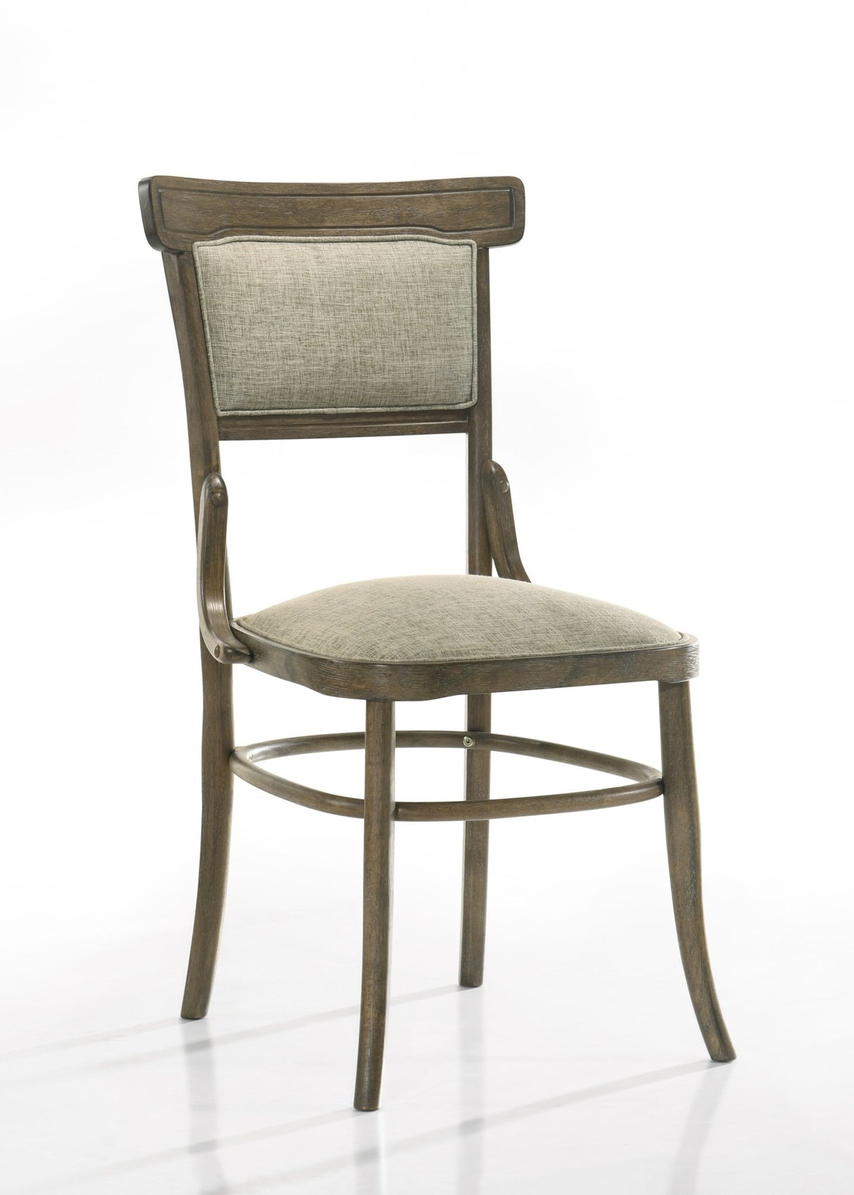 Bistro Vintage Walnut 9 Piece Dining Table with Extension Leaf and Off White Fabric Dining Chairs | Home Elegance USA