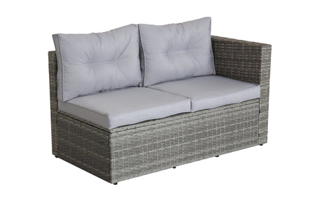 4 Piece Patio Sectional Wicker Rattan Outdoor Furniture Sofa Set with Storage Box Grey - Outdoor Sectionals - W209S00014 - image - 13