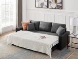 Artemax 92.5“Linen Reversible Sleeper Sectional Sofa with storage and 2 stools Steel Gray - W668S00006 - Home Elegance USA - 2