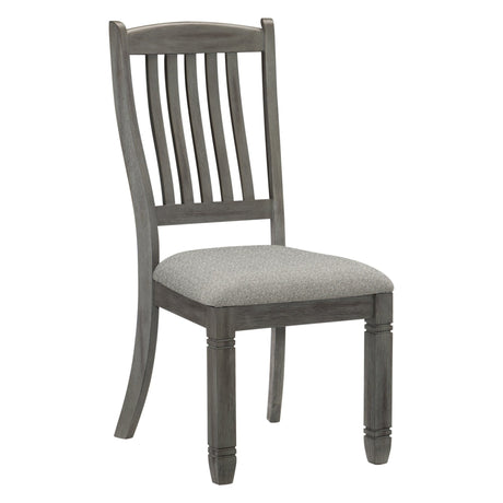 Antique Gray and Coffee Finish 6pc Dining Set Table w 6x Drawers Upholstered Bench 4x Side Chairs Casual Country Style Dining Room Furniture | Home Elegance USA