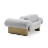 Imagine - Contemporary Grey Fabric + Antique Brass Accent Chair - View Image 1