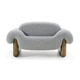 Imagine - Contemporary Grey Fabric + Antique Brass Accent Chair - View Image 1