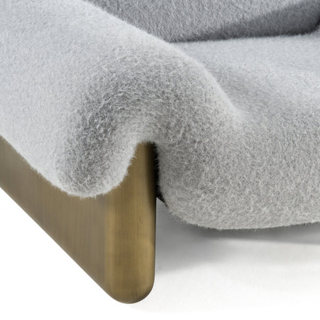 Imagine - Contemporary Grey Fabric + Antique Brass Accent Chair - View Image 1