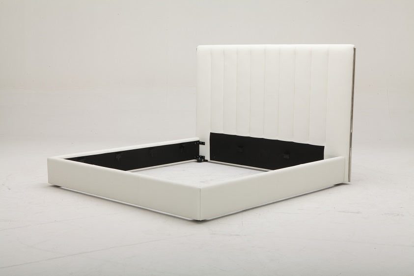 Valhalla - Contemporary White Fabric Q Bed - View Image 1