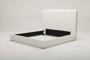 Valhalla - Contemporary White Fabric Q Bed - View Image 1