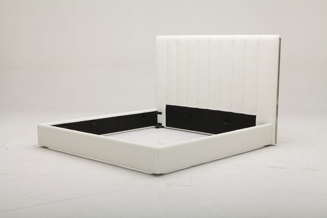 Valhalla - Contemporary White Fabric Q Bed - View Image 1
