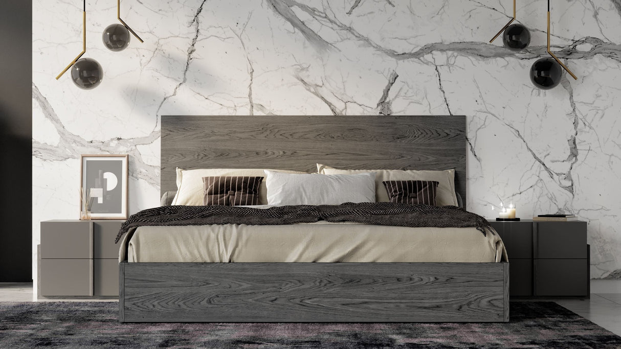 Eastern King Lucia - Italian Modern Matte Grey / Elm Grey Bedroom Set - View Image 1