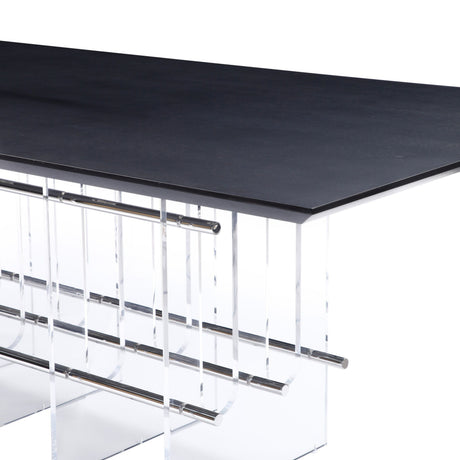 Modrest Inverness - Contemporary Black Oak + Acrylic Dining Table