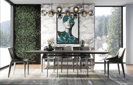Modrest Inverness - Contemporary Black Oak + Acrylic Dining Table